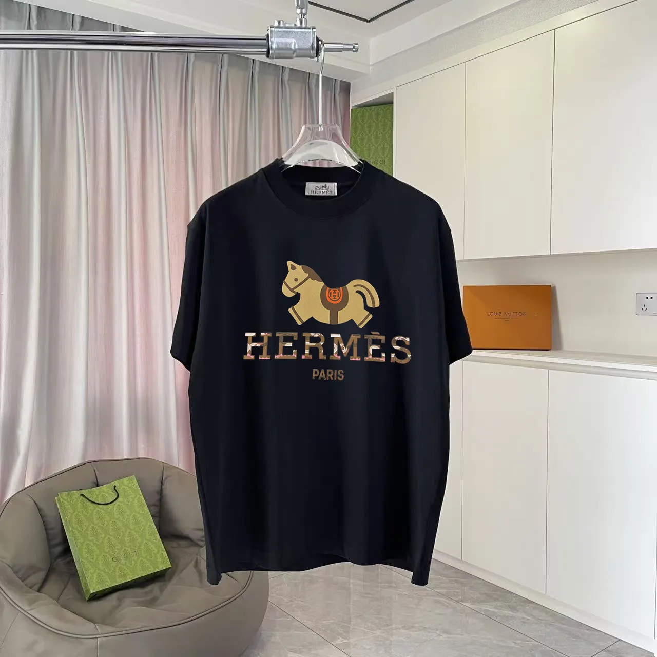 Herme* 2026 New Arrival logo 300g T Same Style Size：S M L XL XXL ：Black White Green Purple